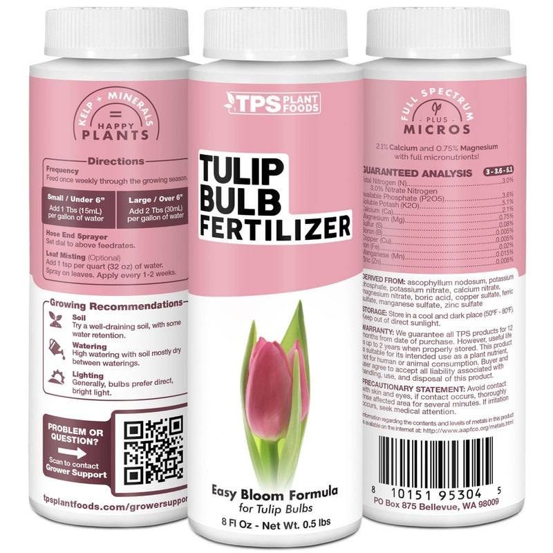TPS NUTRIENTS Tulip Bulb Fertilizer, Complete Liquid Tulip Bulb Plant Food, 8 oz (250mL) - Image 5