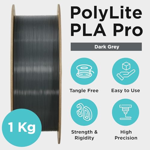 Polymaker PLA PRO Filament 1.75mm 1kg, Tough & High Rigidity Dark Grey 3D Printing Filament, PolyLite PLA PRO 3D Printer Filament 1.75mm, Print with Most 3D Printers - Image 5