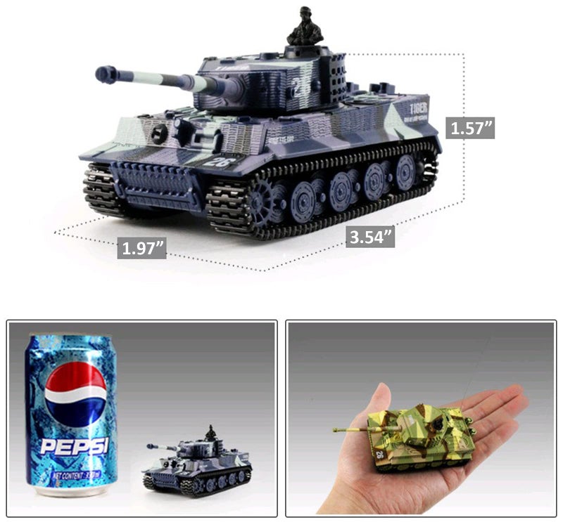 Cheerwing 1:72 German Tiger I Panzer Tank Remote Control Mini RC Tank with Rotating Turret and Sound - Image 3