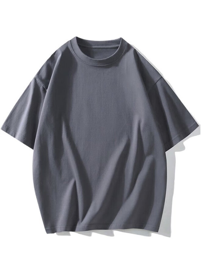 GENIOLAMODE Senma Group Short-Sleeve T-Shirt For Men, Solid Color Basic Loose Casual Pure Cotton Five-Quarter Sleeve Summer Comfortable T-Shirt - Image 1