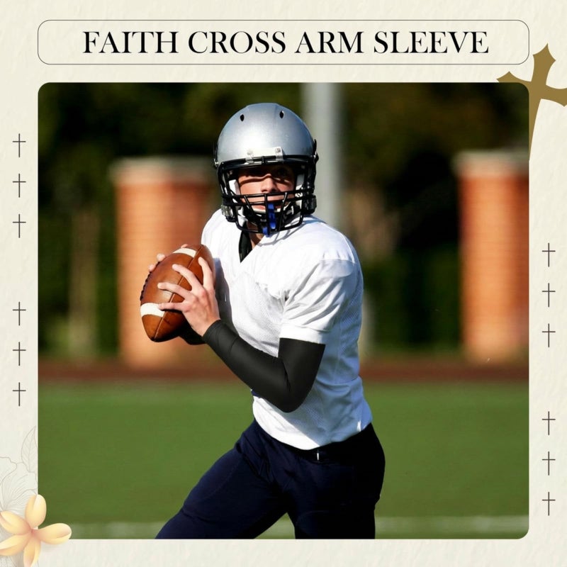 Bunnycool 2 Pairs Cross Arm Sleeve Christian Compression Arm Sleeve Youth Football Baseball Volleyball(White,Black,13-18years,Proverbs 3:5) - Image 5