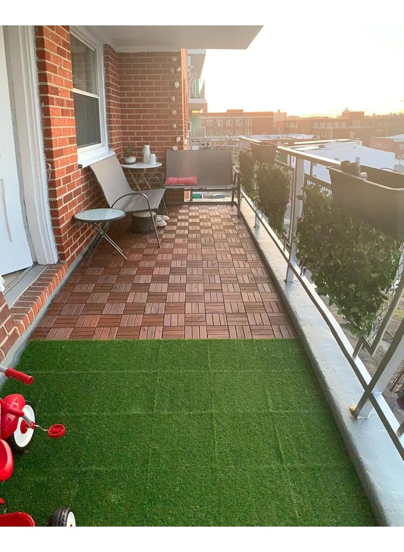 LINGWEI 10PCS Artificial Grass Turf Tiles 30x30cm Interlocking, Fake Grass Tiles Self-draining - Image 5