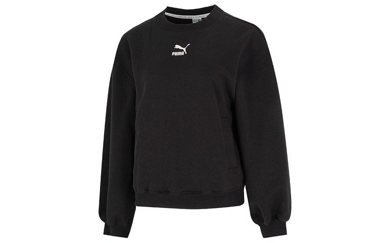 PUMA (WMNS) PUMA Graphic Sweatshirt 'Black' - Image 1