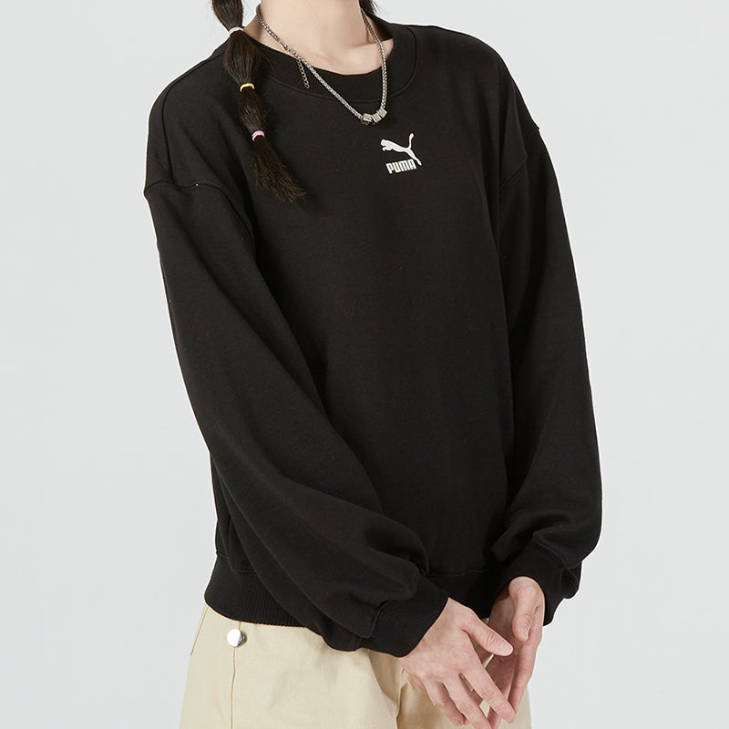 PUMA (WMNS) PUMA Graphic Sweatshirt 'Black' - Image 4