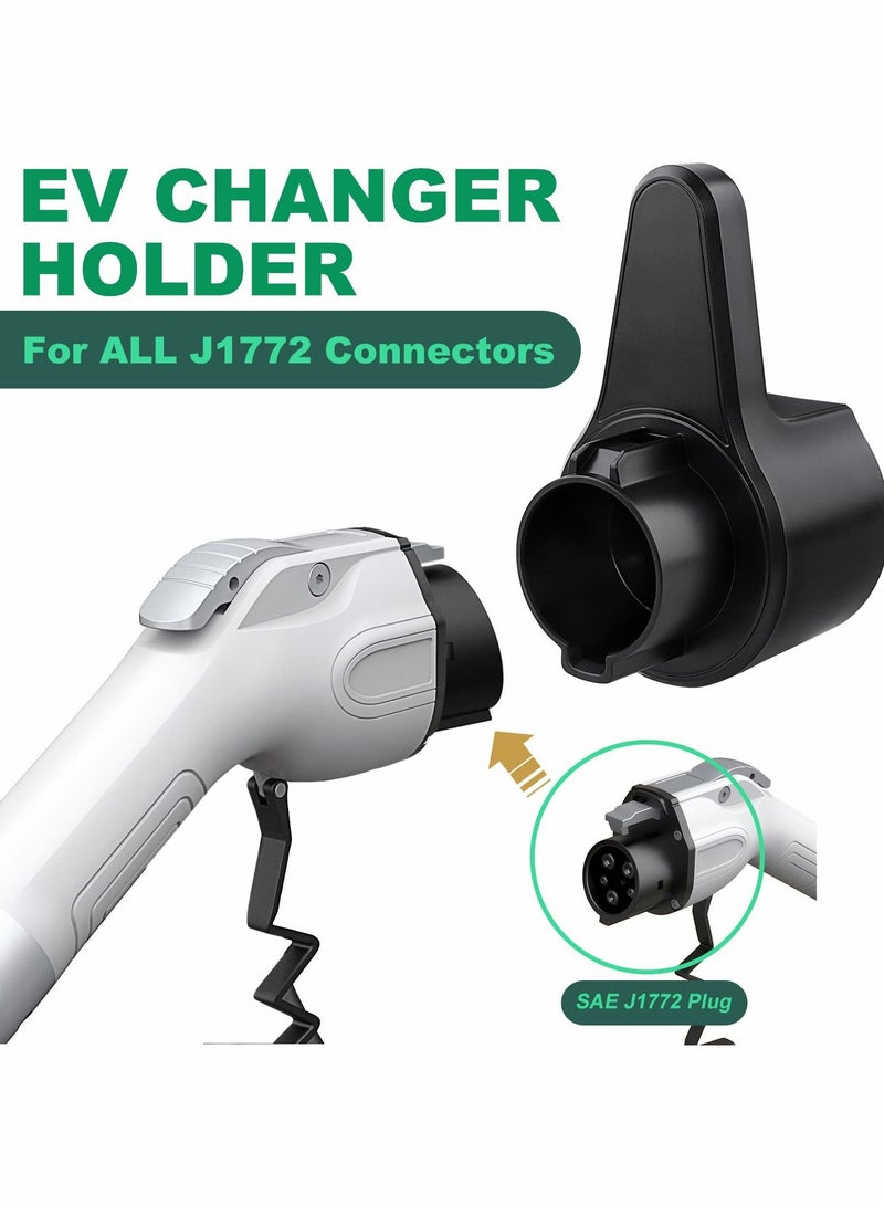 Y&D EV Charger Holder, ABS Waterproof Wall-Mount Electric Vehicle Charging Nozzle Plug Holster & Cable Hook with Screws for All SAE J1772 Cars Connector  - Image 2