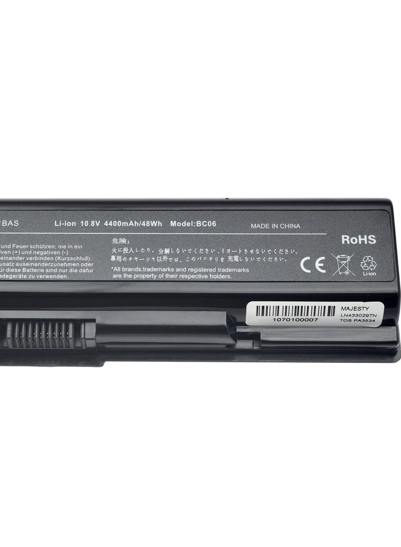 Majesty PA3534U Laptop battery compitable with Toshiba Satellite A200 A205 A210 A215 A300 A305 A355 A500 A505 L300 L305 L455 L500 L505 L555 M200 M205  - Image 3