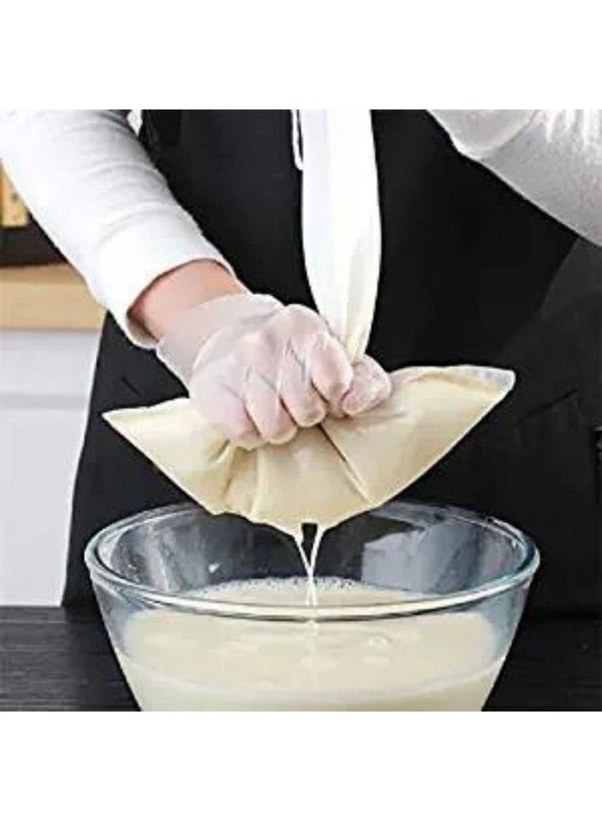 karomouj Cheese Cloth Pack of 3 | Cotton Muslin Cloth Bag for Paneer, Curd, Sprouts, and Juice | Reusable Muslin Filter Cloth & Strainer Cloth for Kitchen Use - Image 1