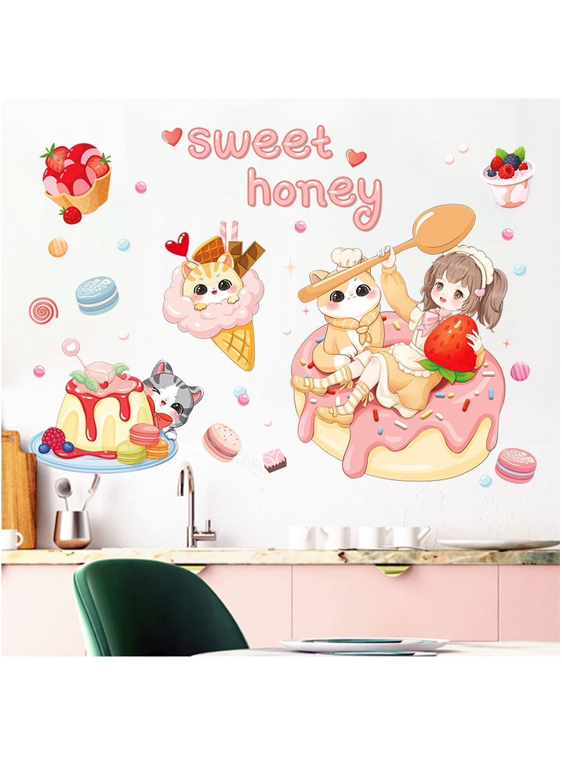 Bluejw ملصقات حائط فتاة فاكهة كرتونية مثالية لغرفة النوم وغرفة المعيشة - Image 1