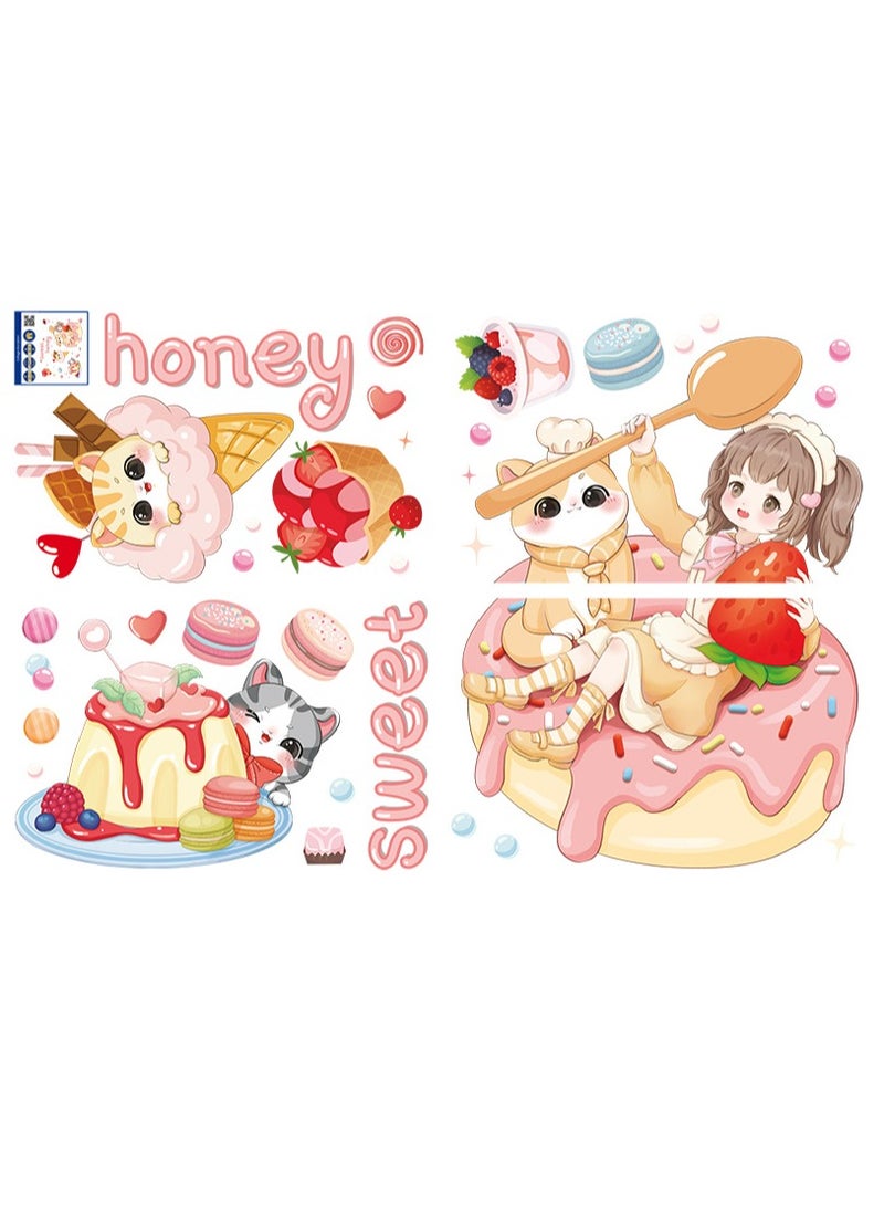 Bluejw ملصقات حائط فتاة فاكهة كرتونية مثالية لغرفة النوم وغرفة المعيشة - Image 2