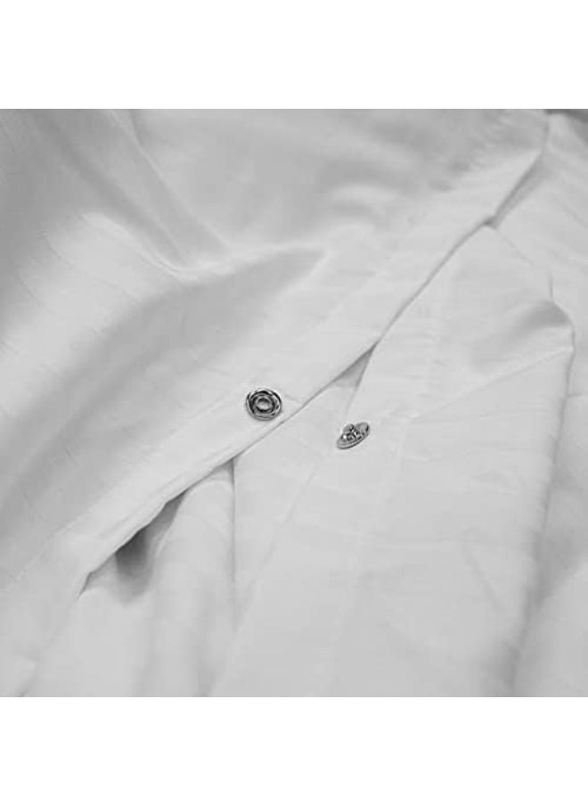 Hotel Linen Klub Hotel Linen Klub King 1-Piece Duvet Cover - 600TC 100% Long Staple Cotton, 1-Inch Stripe Sateen Weave, Luxurious Quality with Easy Button Closure, Size: 245 x 265 cm - Elevate Your Sleep Experience  - Image 3