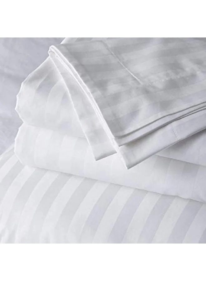 Hotel Linen Klub Hotel Linen Klub King 1-Piece Duvet Cover - 600TC 100% Long Staple Cotton, 1-Inch Stripe Sateen Weave, Luxurious Quality with Easy Button Closure, Size: 245 x 265 cm - Elevate Your Sleep Experience