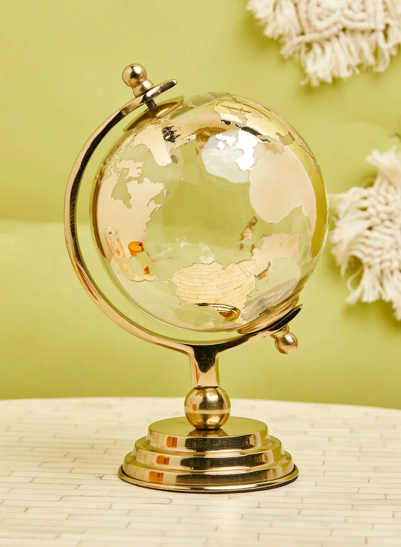 Noire Edit "White & Gold Decorative Globe 11"""