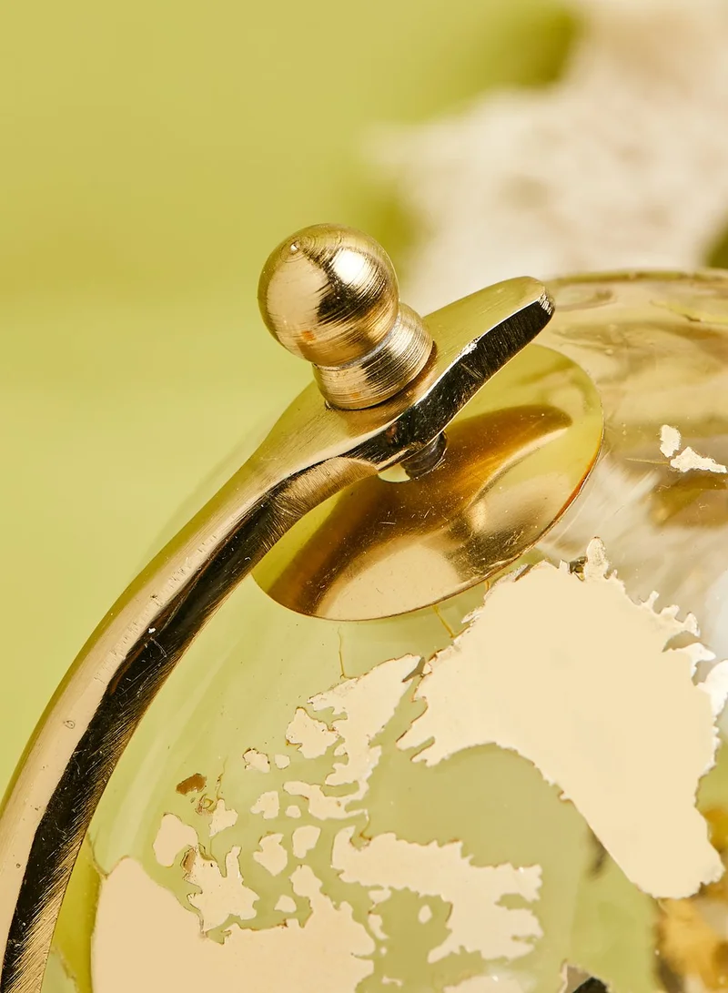 Noire Edit "White & Gold Decorative Globe 11"""