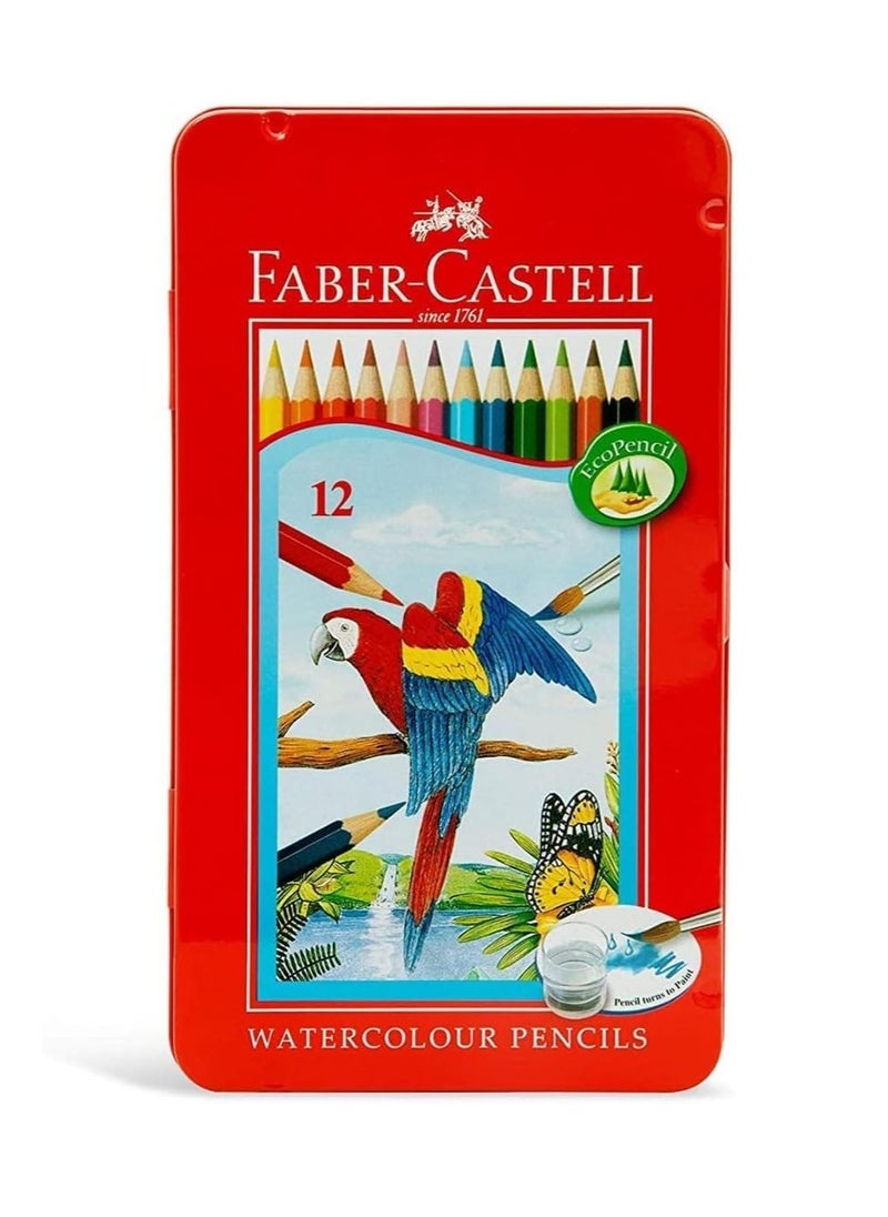 FABER-CASTELL - 12-Piece Watercolour Pencils With Paint Brush - Image 1