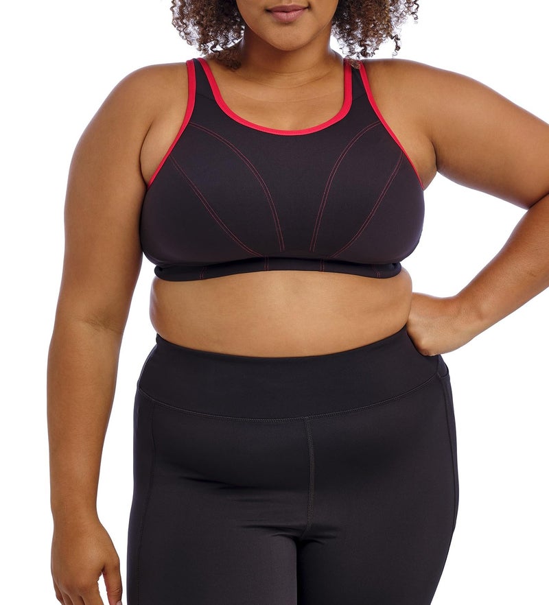 Goddess Women's Plus Size Wireless Soft Cup Sports Bra, Black, 46I - Image 5