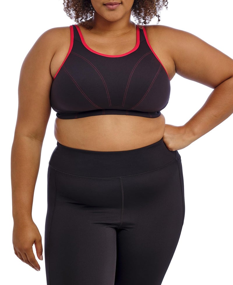 Goddess Women's Plus Size Wireless Soft Cup Sports Bra, Black, 46I - Image 2