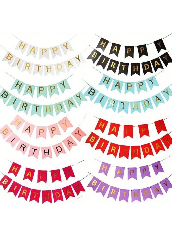 Purple Happy Birthday Dovetail Flag Letter Banner Party Decoration Triangle Fishtail - Image 1