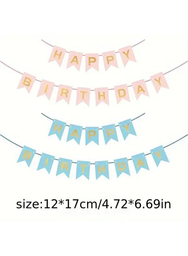 Purple Happy Birthday Dovetail Flag Letter Banner Party Decoration Triangle Fishtail - Image 3