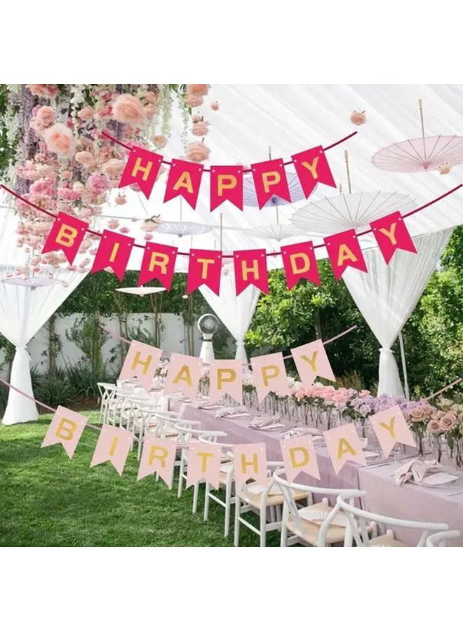 Purple Happy Birthday Dovetail Flag Letter Banner Party Decoration Triangle Fishtail - Image 2
