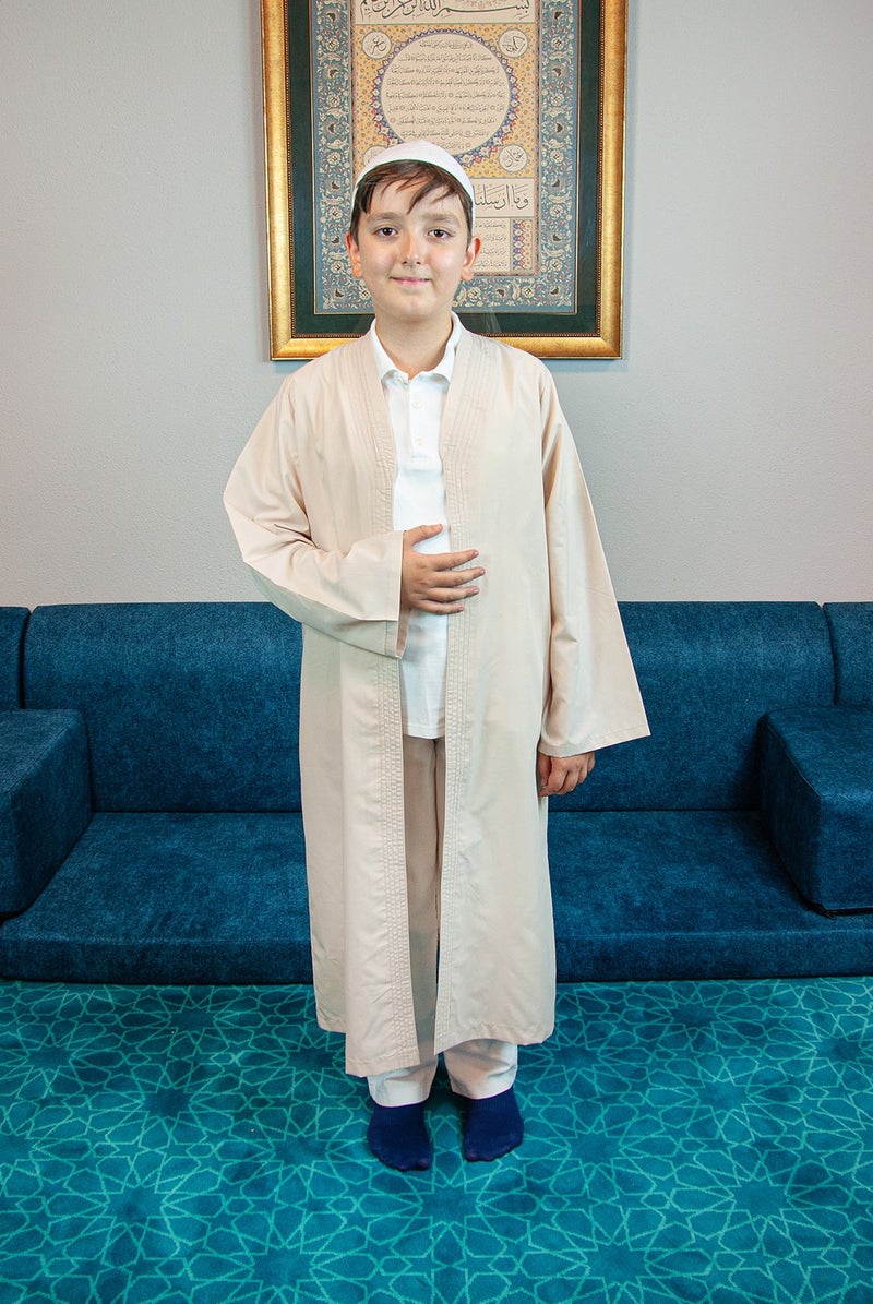 İhvan Online Ihvan Online Cream Bukhara Collar Prayer Dress Boy's Robe - Image 2