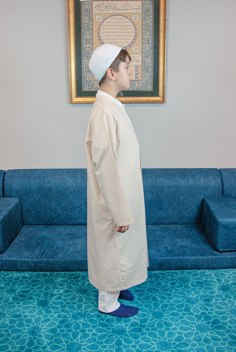 İhvan Online Ihvan Online Cream Bukhara Collar Prayer Dress Boy's Robe - Image 4