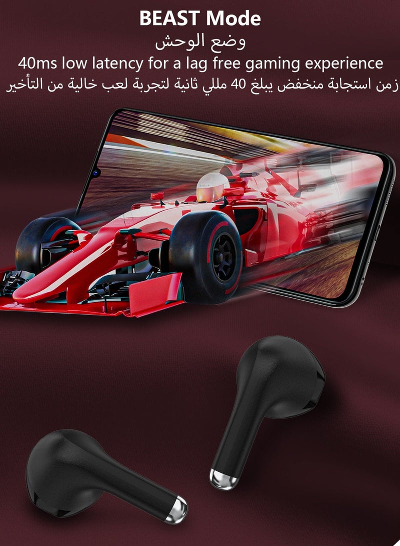 DUDAO Bluetooth 5.3 TWS Earbuds with LED Power Display, ENC Noise Reduction Clear Calls, HiFi Bass Stereo Sound, IPX5 Waterproof, Touch Control, Fast Type-C Charging Case – Black - Image 4