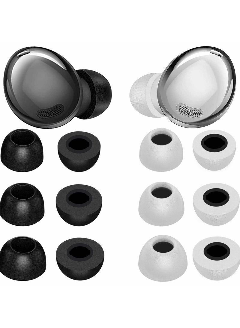 SYOSI Earbuds for Galaxy Buds Pro, 6 Pairs of Memory Foam Earbuds, S/M/L 3 Size Earbud Replacement Accessories, Comfort Earbuds Compatible with Samsung Galaxy Buds Pro (Black White)  - Image 1