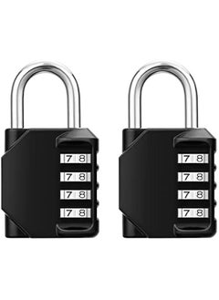Generic ZHQIAN 2 Pack Combination Lock 4 Digit Outdoor Waterproof Design Padlock, for School Gym Locker, Fence, Gate, Case, Hasp Cabinet (Black)  - Image 1