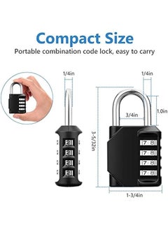 Generic ZHQIAN 2 Pack Combination Lock 4 Digit Outdoor Waterproof Design Padlock, for School Gym Locker, Fence, Gate, Case, Hasp Cabinet (Black)  - Image 5