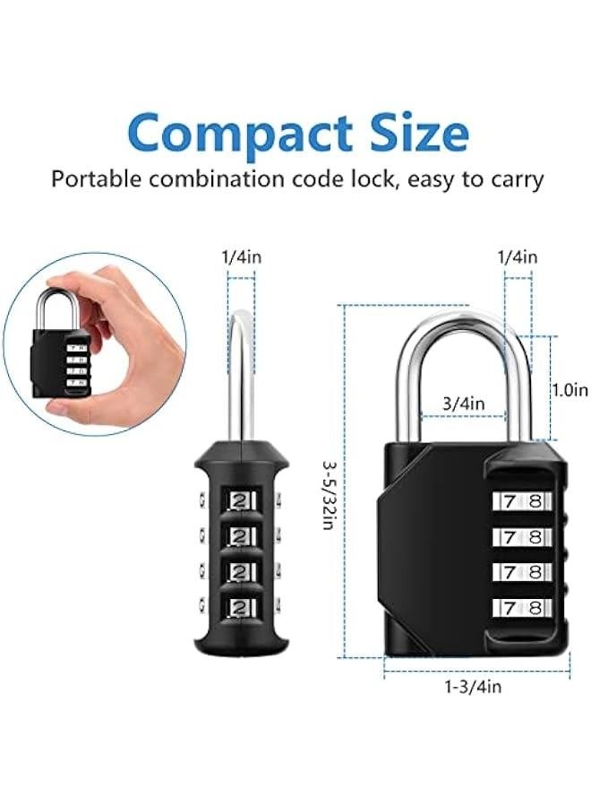 ZHQIAN 2 Pack Combination Lock 4 Digit Outdoor Waterproof Design Padlock, for School Gym Locker, Fence, Gate, Case, Hasp Cabinet (Black) - Image 5
