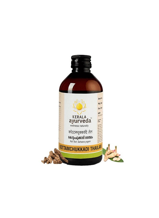 Kerala Ayurveda Kottamchukkadi Thailam 200 Ml|For Tennis Elbow & Sports Injuries|Relieves Joint Swelling And Inflammation|Pain Relief Oil |With Kottam, Chukku, Vayambu, Rasna, Devadaru In Sesame Oil  - Image 1