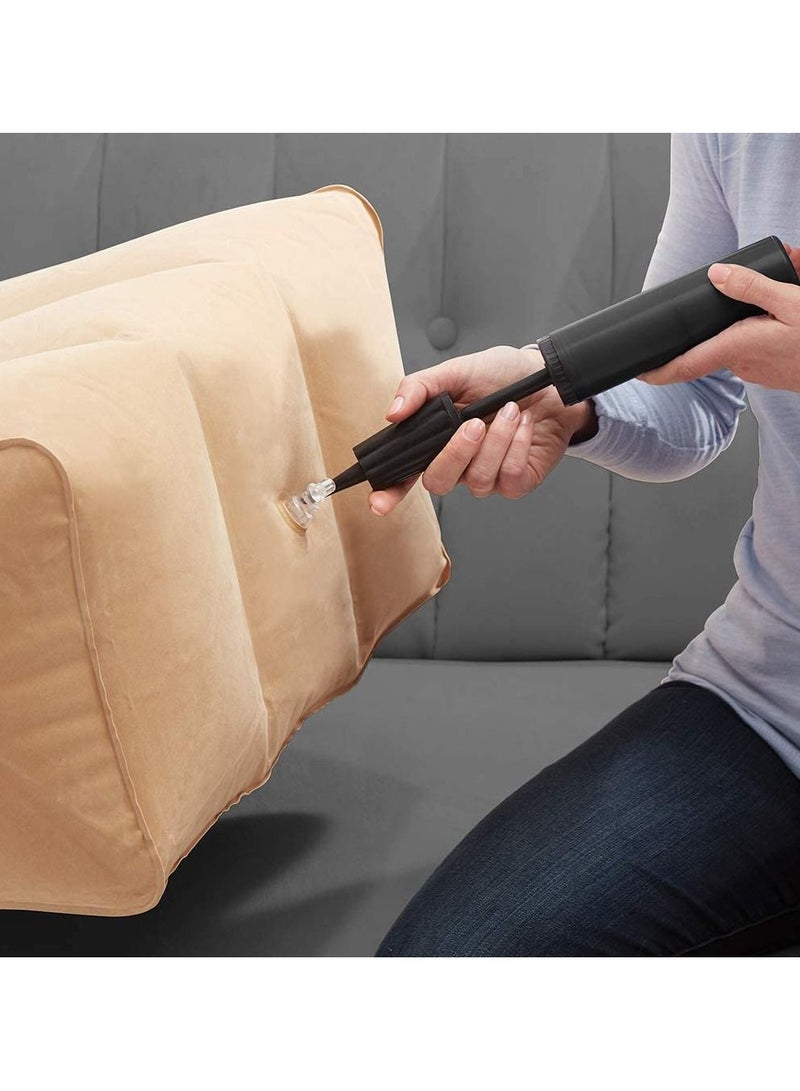 Must-Have Elevating Rest Relieves Leg, Hip and Knee Pain, Improves Circulation, Reduces Swelling-Inflatable Bed Wedge Pillow, Beige  - Image 4