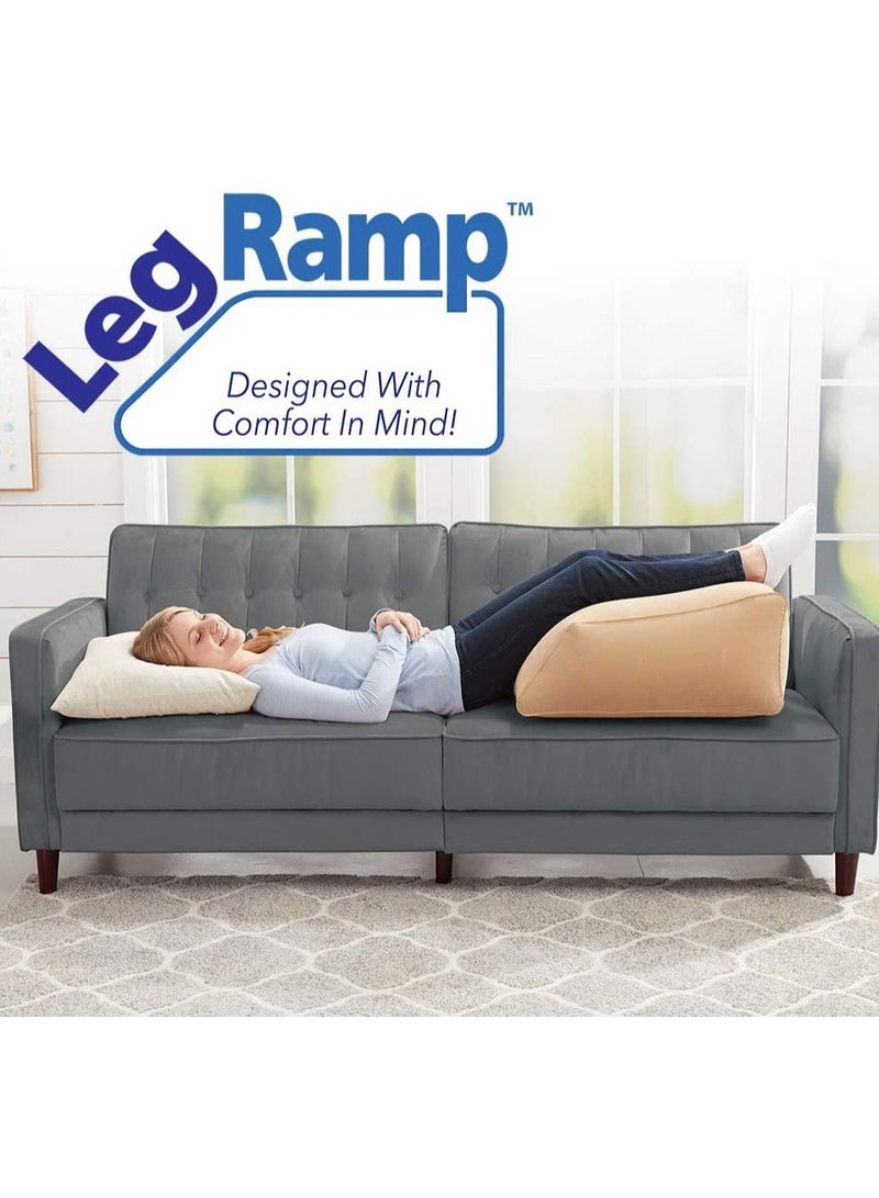 Must-Have Elevating Rest Relieves Leg, Hip and Knee Pain, Improves Circulation, Reduces Swelling-Inflatable Bed Wedge Pillow, Beige  - Image 5