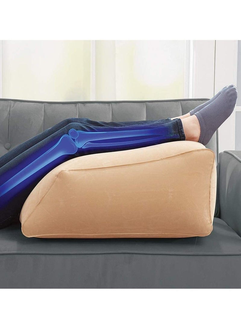 Must-Have Elevating Rest Relieves Leg, Hip and Knee Pain, Improves Circulation, Reduces Swelling-Inflatable Bed Wedge Pillow, Beige  - Image 1