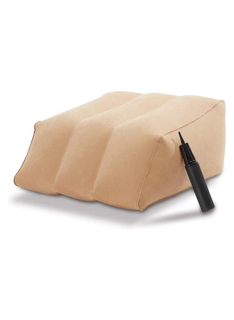 Must-Have Elevating Rest Relieves Leg, Hip and Knee Pain, Improves Circulation, Reduces Swelling-Inflatable Bed Wedge Pillow, Beige  - Image 2
