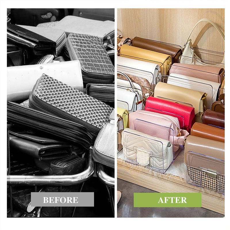 OTXKXBLP 2 Pcs Acrylic Clear Purse Storage Organizers, 4 Sections Dividers in Bedroom Office (bright) - Image 4