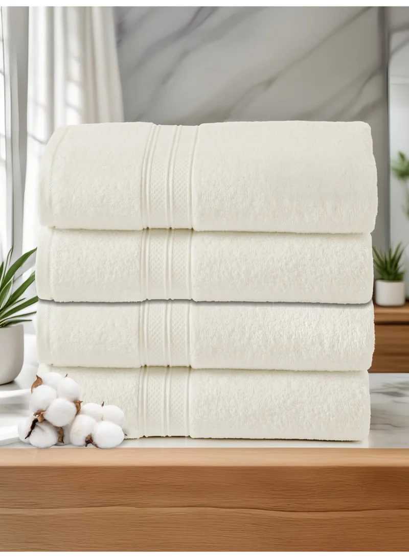 Donetella 4-Pcs Premium Bath Towel Set (70x140 cm) – 600 GSM 100% Cotton,100% Combed Cotton 600 GSM | Quick Dry, Ultra-Absorbent, Thick & Plush | Ideal for Bath, Spa, Gym, Hotel & Everyday Luxury
