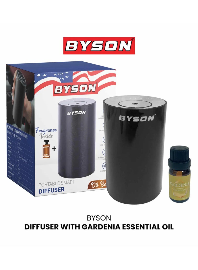 BYSON Essential Oil Diffuser Ultrasonic Mist Humidifier with LED Light - Elegant Floral Aroma Mist Maker for Bedroom Home Office Relaxing Spa Yoga Calm Ambience (Gardenia) - Image 1