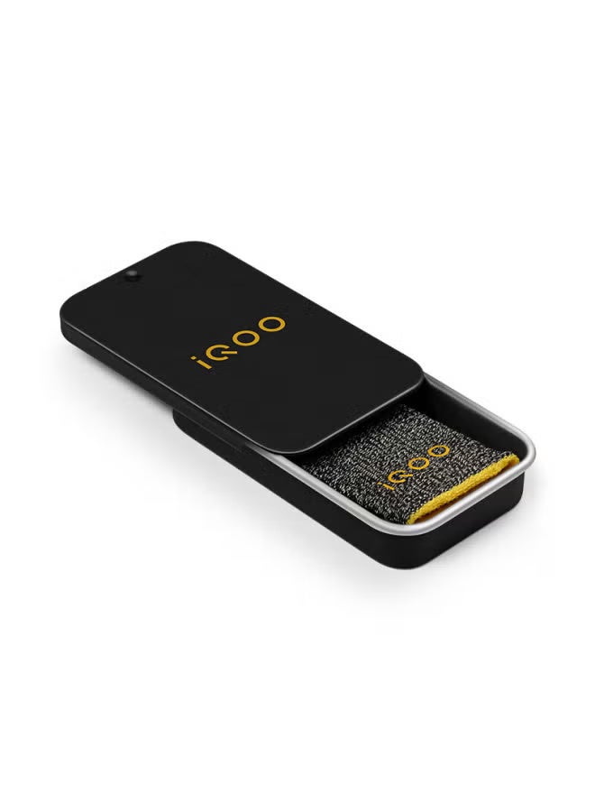 iQOO 【iQOO Lightning Gaming Finger Sleeves】2-Pack for Thumb & Index Finger High-sensitivity Touch, Anti-slip for Sweaty Hands, Moisture-wicking & Breathable, Ultra-thin 0.3mm, High-density Silver Fiber Woven Sweatproof Sleeves with Black Metal Storage Case - Image 3