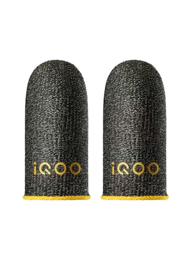 iQOO 【iQOO Lightning Gaming Finger Sleeves】2-Pack for Thumb & Index Finger High-sensitivity Touch, Anti-slip for Sweaty Hands, Moisture-wicking & Breathable, Ultra-thin 0.3mm, High-density Silver Fiber Woven Sweatproof Sleeves with Black Metal Storage Case - Image 2