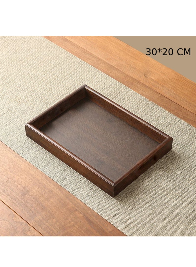 اي زد صينية التقديم مستطيلة 30*20 سم ، صينية تقديم الخيزران لون بني ، صينية سرير الإفطار ، صينية تقديم لطاولة القهوة ، الشاي ، المقبلات ، حفلات الشواء ، الحفلات，صحون，صحون ضيافه - Image 2