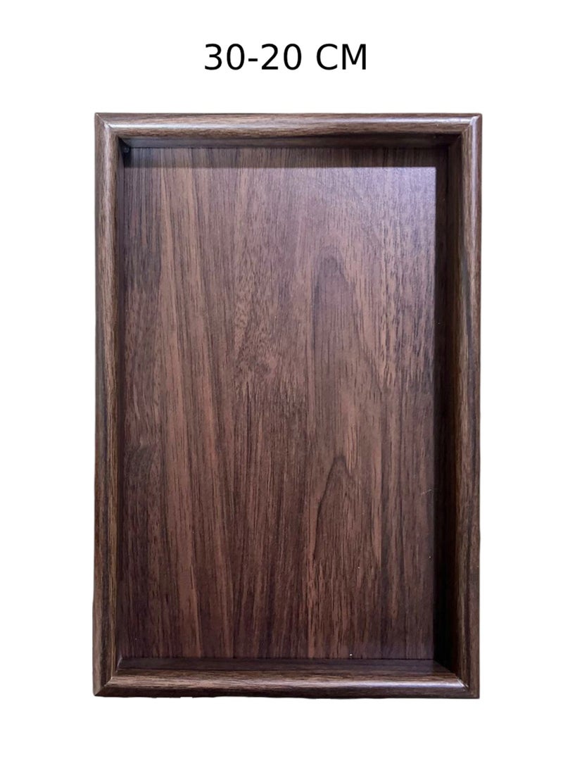 اي زد صينية التقديم مستطيلة 30*20 سم ، صينية تقديم الخيزران لون بني ، صينية سرير الإفطار ، صينية تقديم لطاولة القهوة ، الشاي ، المقبلات ، حفلات الشواء ، الحفلات，صحون，صحون ضيافه - Image 3