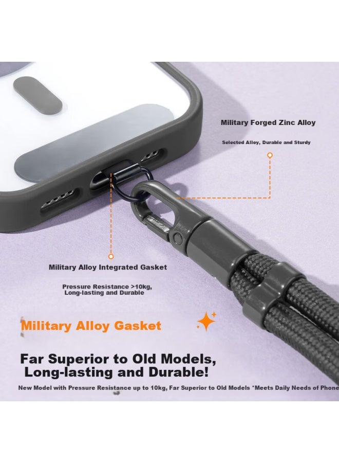 Bzbc Phone Lanyard Wrist Strap Anti-theft Anti-loss Anti-drop With Clip Connecting Piece Back Patch Usb Drive Key Strap Lanyard Short Style Suitable For Apple Huawei Cases Deep Space Gray