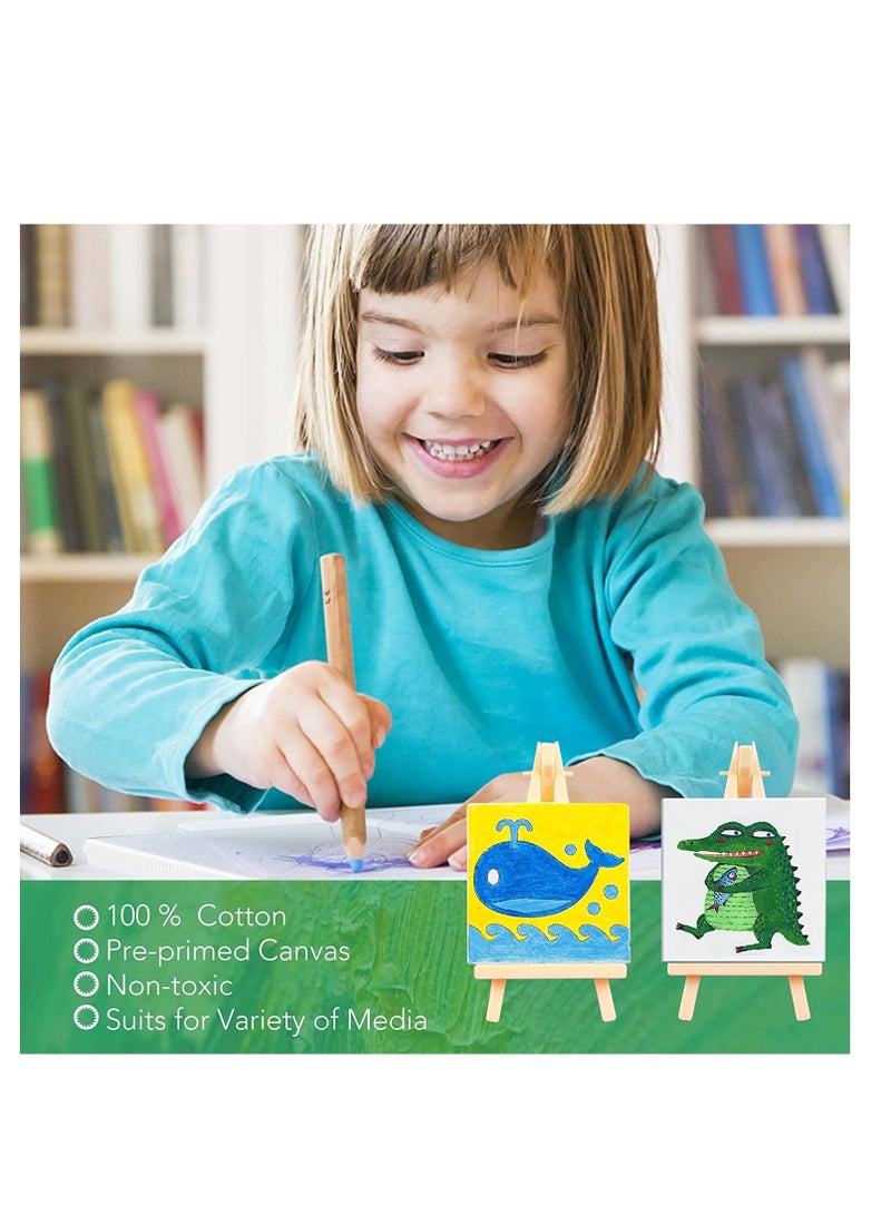 SYOSI Mini Stretched Canvas Profile Art Primed Canvases for Painting Small Professional Stretched Canvas for Kids and Art Supplies for Acrylics Oils Other 10 Pack  - Image 2