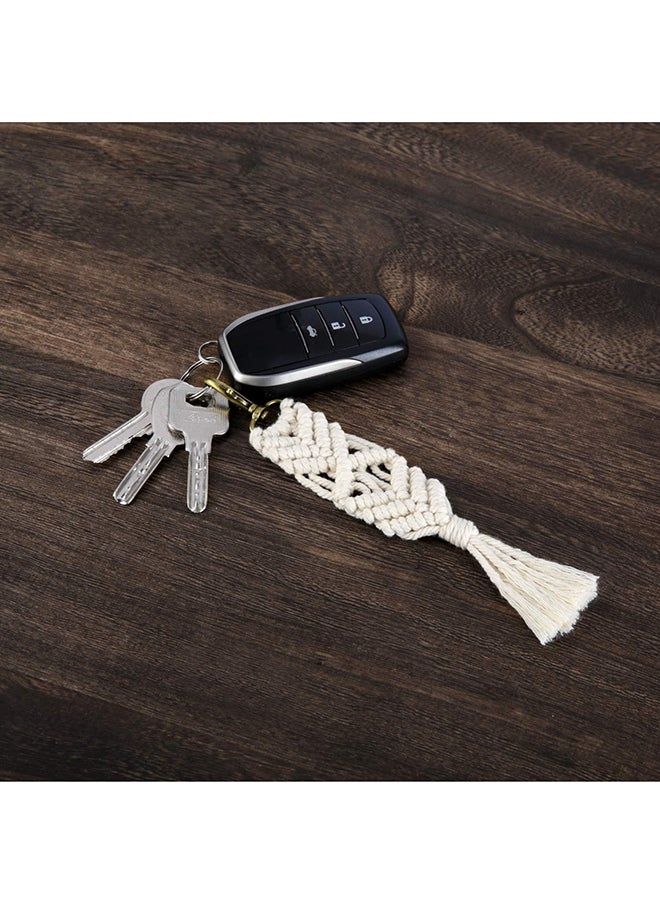 Antikiano Macrame Keychains Boho Macrame Bag Charms with Tassels Car Hanging 3 pieces  - Image 2
