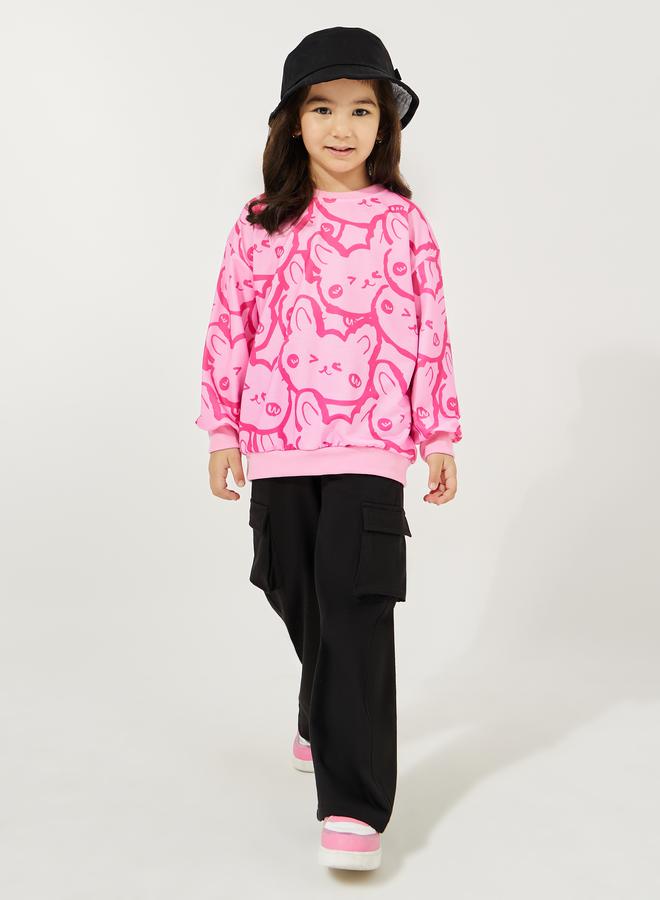 Styli Bear Graphic Print Lightweight Sweatshirt - Image 2