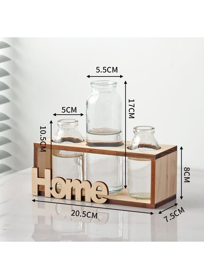 Bluejw 3 Piece Set Creative Transparent Glass Fashion Home Living Room Dining Room Vintage Decorative Hydroponic Vase - Image 1