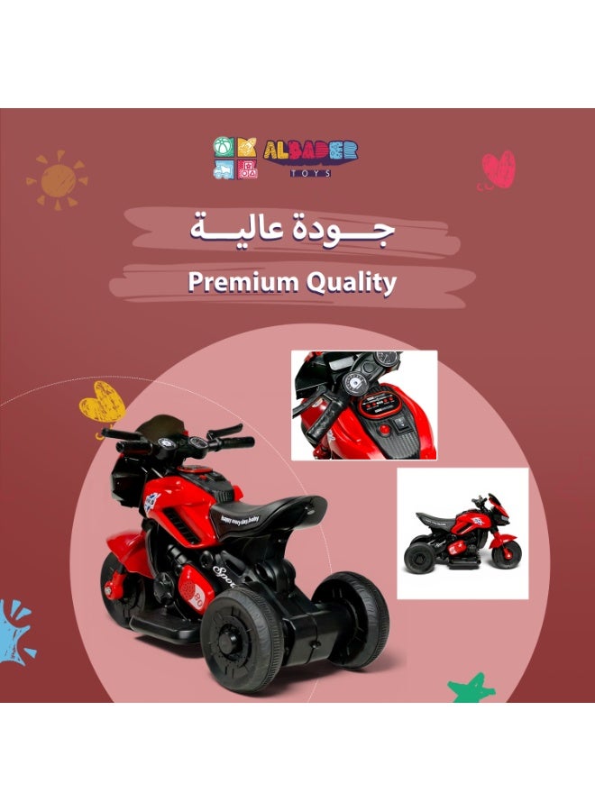 ALBADER Kids Electric Motorcycle 6V Ride On Bike Ride On Motorcycle for Kids Electric Bike for Kids Battery Operated Ride On Toy Motorcycle Single Motor Music LED Lights Front & Rear Light Pedal Control Kids Electric Motorcycle Ride On Car Alternative - Image 4