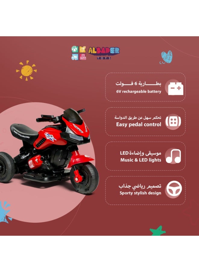 ALBADER Kids Electric Motorcycle 6V Ride On Bike Ride On Motorcycle for Kids Electric Bike for Kids Battery Operated Ride On Toy Motorcycle Single Motor Music LED Lights Front & Rear Light Pedal Control Kids Electric Motorcycle Ride On Car Alternative - Image 3