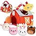 KMUYSL Baby Toys 06 612 Months Plush Big Red Barn with Farm Animals Soft Sensory Toys with Crinkle Rattles for 036912 Month Newborn Infant Christmas Easter Birthday Gifts for Baby Boys Girls - Image 3